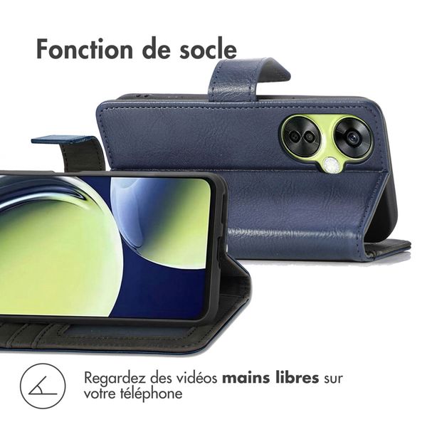 imoshion Étui de télephone portefeuille de luxe OnePlus Nord CE 3 / CE 3 Lite - Bleu foncé