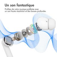 imoshion ﻿Écouteurs Aura Pro - Écouteurs sans fil - Écouteurs sans fil Bluetooth - Avec fonction de réduction du bruit ANC - Blanc