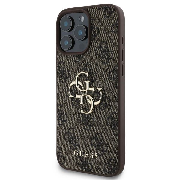 Guess Coque 4G Metal Logo Backcover Apple iPhone 16 Pro - Marron