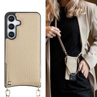 Selencia Coque arrière avec cordon et porte-cartes Nova Samsung Galaxy S25  - Beige