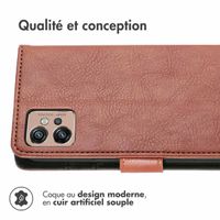 imoshion Étui de téléphone portefeuille Luxe Motorola Moto G32 - Brun