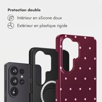 Selencia Coque arrière Vivid avec MagSafe Samsung Galaxy S26 Ultra - Happy Dots Burgundy