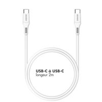 Accezz Câble USB-C vers USB-C - 2 mètres - Blanc