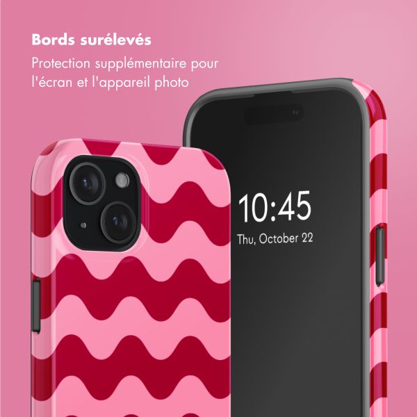 Selencia Coque arrière Vivid Tough avec MagSafe iPhone 15 - Wave Vibes Lipstick