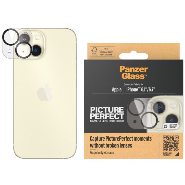 PanzerGlass Protection Caméra en verre trempé Apple iPhone 15 / 15 Plus