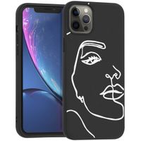 imoshion Coque Design Apple iPhone 12 Pro Max - Visage abstrait - Blanc