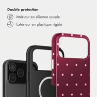 Selencia Coque arrière Vivid avec MagSafe Apple iPhone 17 Pro - Happy Dots Burgundy