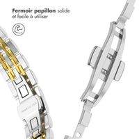 Selencia Bracelet en acier slim style Jubilee Apple Watch Series 1 t/m 9 / SE (38/40/41 mm) | Series 10 / 11 (42 mm) - Argent et Or