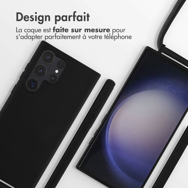 imoshion Coque en silicone avec cordon Samsung Galaxy S23 Ultra - Noir