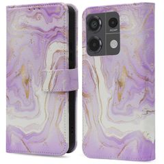 imoshion Étui de télephone portefeuille Design Xiaomi Redmi Note 13 Pro (5G) / Poco X6 - Purple Marble