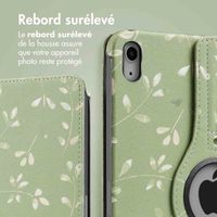 imoshion Coque tablette Design rotatif à 360° iPad 10 (2022) 10.9 pouces - Green Flowers