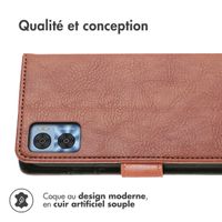 imoshion Étui de téléphone portefeuille Luxe Motorola Moto E22 - Brun