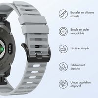 imoshion QuickFit® Bracelet en silicone Stripe Garmin Watch | Fixation 22 mm - Sable