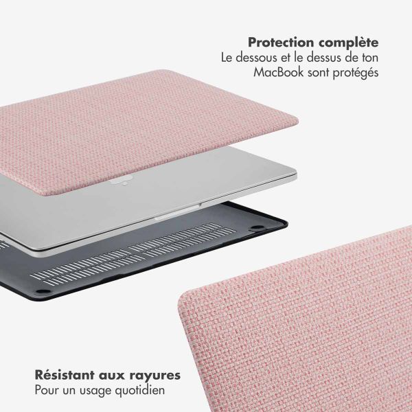 Selencia Coque tissée pour MacBook Pro 16 pouces (2021) / Pro 16 pouces (2023) M3 chip - A2485 / A2780 / A2991 / A3186 / A3403 - Rose