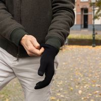 Selencia Gants Tactiles Tricotés - Taille Unique - Noir