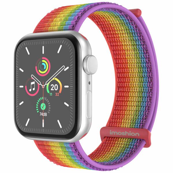 imoshion Bracelet en nylon Apple Watch Series 1 t/m 11 / SE / Ultra (44/45/46/49 mm) - Rainbow