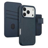 Accezz Étui de télephone portefeuille en cuir 2-en-1 avec MagSafe Apple iPhone 17 Pro - Nightfall Blue