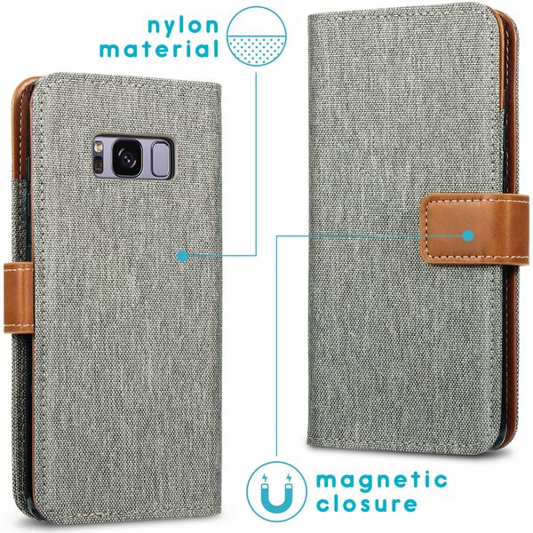 imoshion Étui de téléphone portefeuille Canvas Luxe Galaxy S8 - Gris