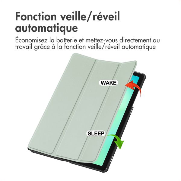 imoshion Coque tablette Trifold Samsung Galaxy Tab A11 Plus - Vert clair