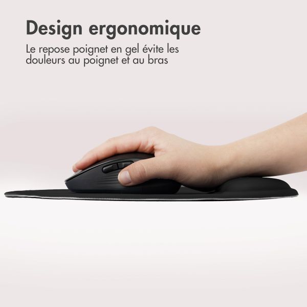 imoshion Tapis de souris ergonomique - Tapis de souris avec repose-poignet - 30 x 25 cm - Noir