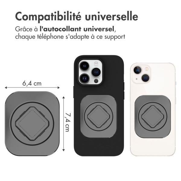 Accezz EasyLock Support de téléphone pour vélo - Avec coque iPhone 14 Pro - Aluminium - Rotation à 360 degrés - Noir