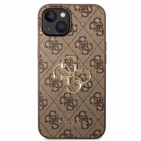 Guess Coque 4G Metal Logo Backcover iPhone 14 - Brun