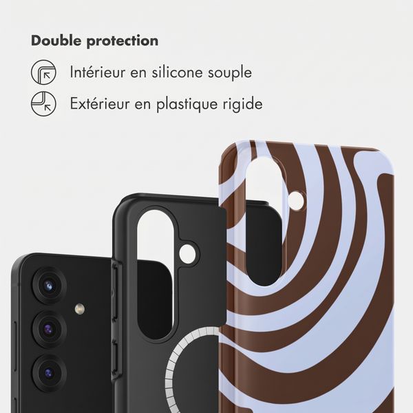Selencia Coque arrière Vivid avec MagSafe Samsung Galaxy S25 - Dream Swirl Chocolate