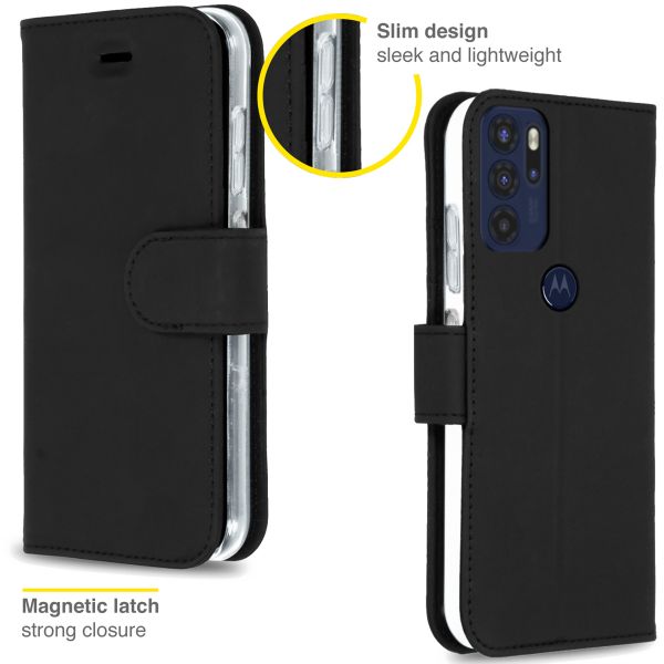 Accezz Étui de téléphone Wallet Motorola Moto G60s - Noir