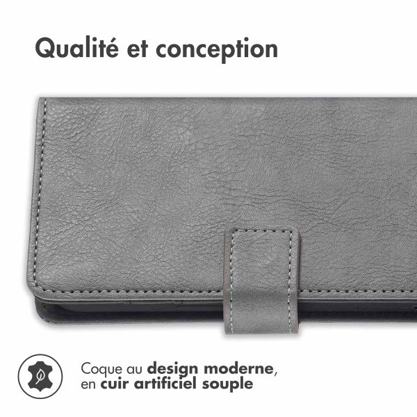 imoshion Étui de téléphone portefeuille Luxe Samsung Galaxy S22 - Gris