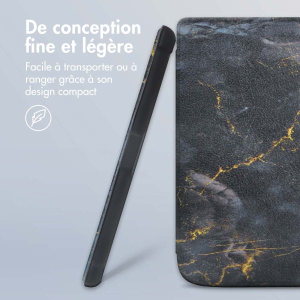 imoshion Étui á rabat Pocketbook Touch Lux 5 / HD 3 / Basic Lux 4 / Vivlio Lux 5 - Black Marble