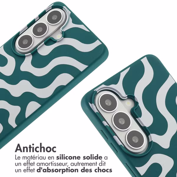 imoshion Coque design en silicone avec cordon Samsung Galaxy S26 - Petrol Green Groovy