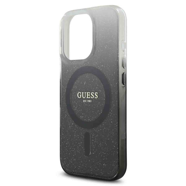 Guess Coque MagSafe IML Glitter Gradient Apple iPhone 16 Pro Max - Noir