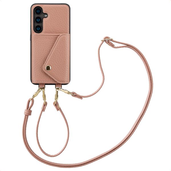 Selencia Coque à cordon avec porte-cartes enveloppe Sera Samsung Galaxy S24 - Old Pink