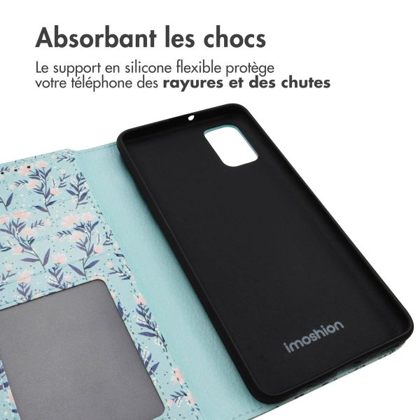 imoshion Étui de télephone portefeuille Design Samsung Galaxy A41 - Blue Flowers