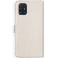 Selencia Étui de téléphone portefeuille en cuir véritable Samsung Galaxy A51 - Greige