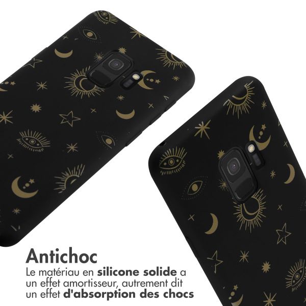 imoshion Coque design en silicone avec cordon Samsung Galaxy S9 - Sky Black