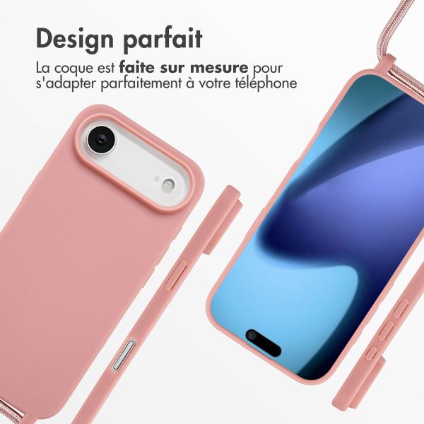 imoshion Coque en silicone avec cordon Apple iPhone Air - Sand Pink