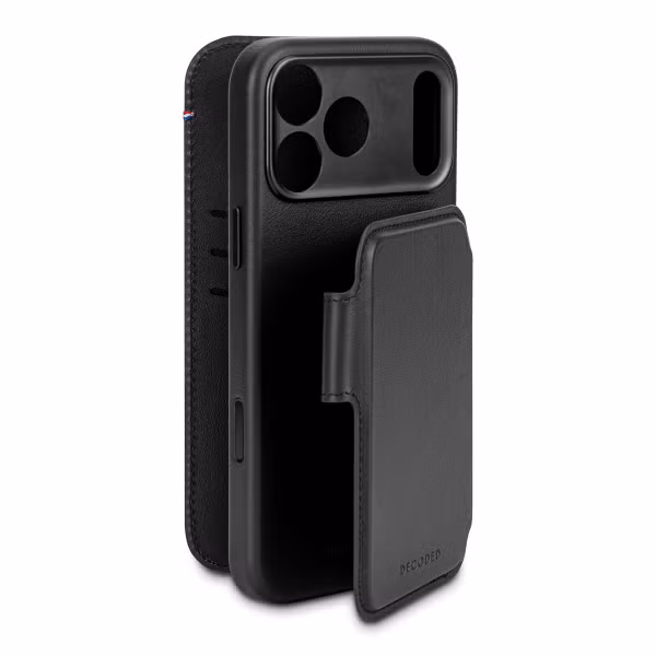 Decoded Portefeuille détachable 2 en 1 en cuir MagSafe Apple iPhone 17 Pro - Noir