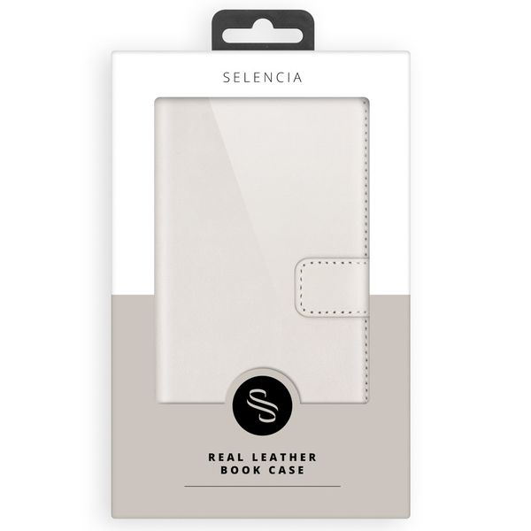 Selencia Étui de téléphone portefeuille en cuir véritable iPhone 11 - Greige