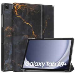 imoshion Coque tablette Design Trifold Samsung Galaxy Tab A9 Plus - Black Marble