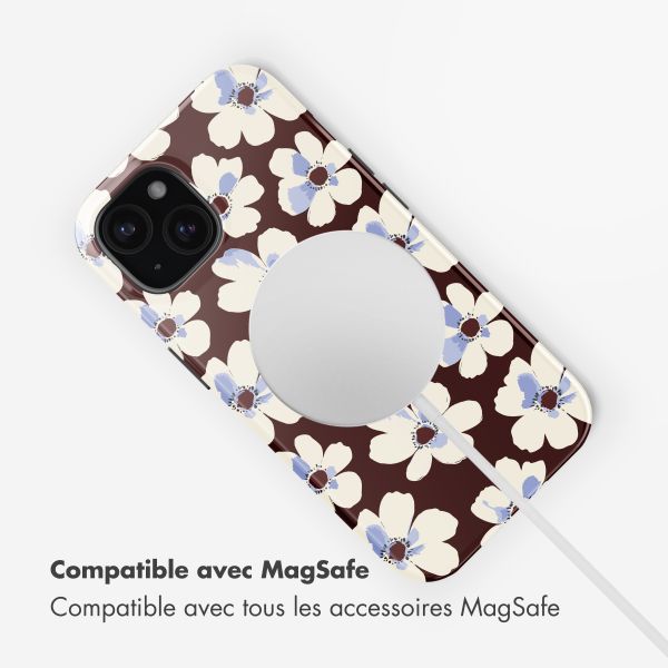 Selencia Coque arrière Vivid avec MagSafe Apple iPhone 15 - Choco Flower Pop