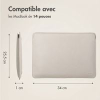Accezz Leather Pochette ordinateur le Apple MacBook 14 pouces - Beige