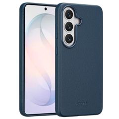 Accezz Coque arrière en cuir avec MagSafe Samsung Galaxy S26 - Nightfall Blue