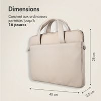 Accezz Leather Sac ordinateur 16 pouces - Beige