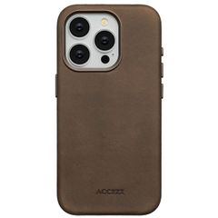 Accezz Coque MagSafe en cuir vintage Apple iPhone 15 Pro - Rustic Brown