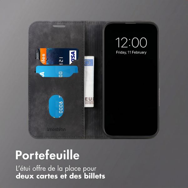 imoshion Étui de téléphone portefeuille Slim Motorola Moto G77 - Noir