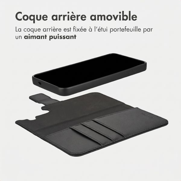 imoshion Étui portefeuille luxe 2-en-1 amovible Samsung Galaxy S25 FE - Noir