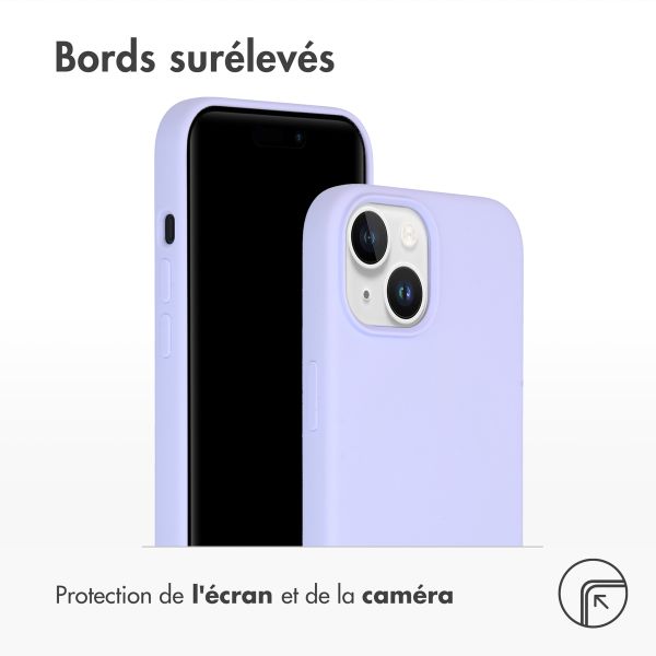 Accezz Coque Liquid Silicone avec MagSafe iPhone 15 - Violet