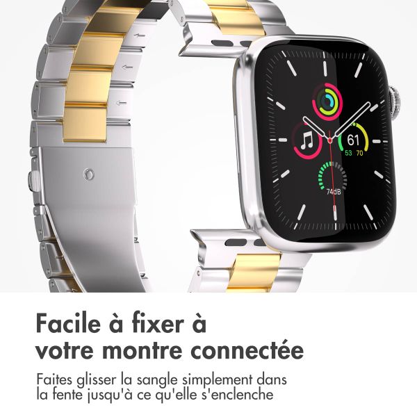 imoshion Bracelet en acier Apple Watch Series 1 á 11 / SE / Ultra (44/45/46/49 mm) - Argent / Dorée