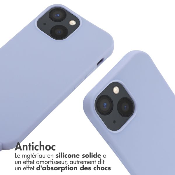 imoshion Coque en silicone avec cordon Apple iPhone 13 Mini - Violet